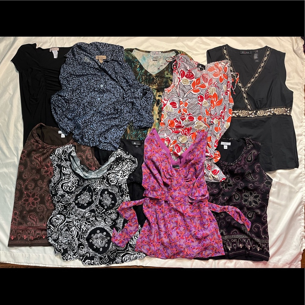 👚 Lot of 10 Women’s Business Casual Semi-Formal Workwear Tops Size Large